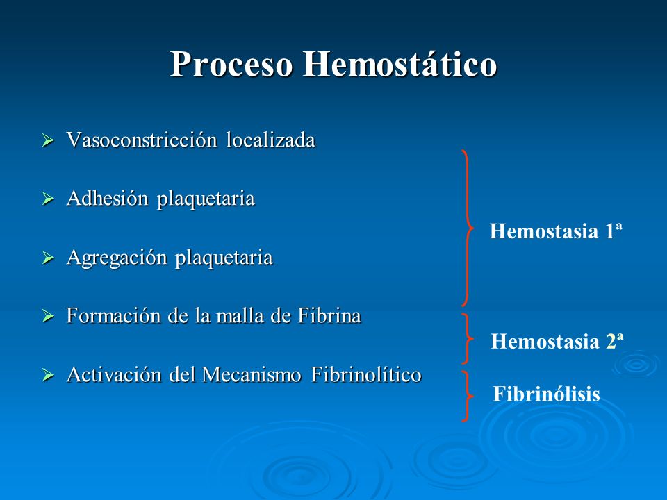 Concepto sobre la hemostasia